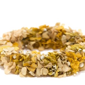Maxi corona de flores preservadas ocre MONTREAL