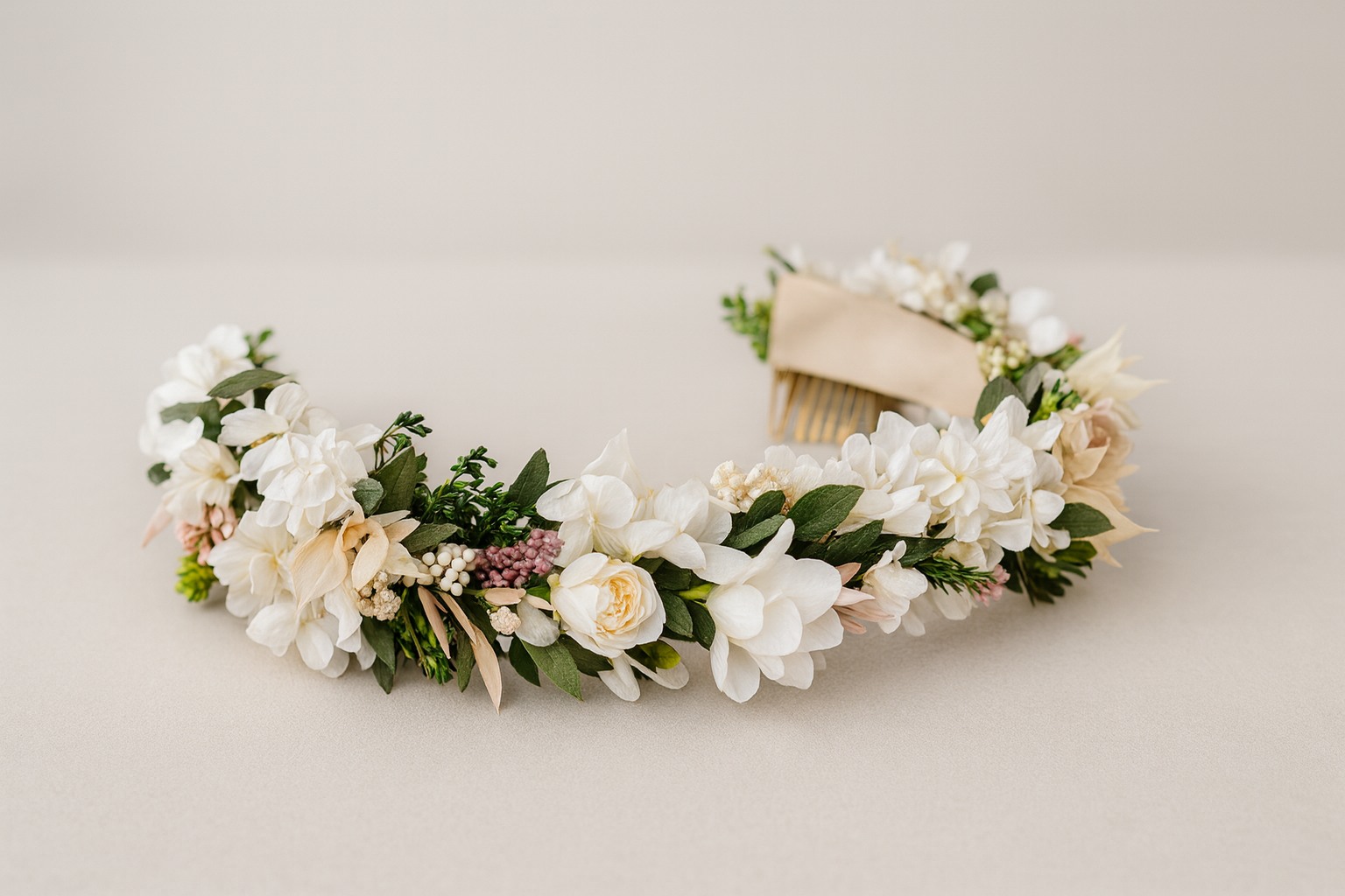 Tiara de novia flores modelo Triana - Imagen 3